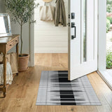 Black and White Geometric Modern Bold Black White Geometric Stripe Rug