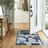Grey Geometric Modern Modern Grey Geometric Block Area Rug