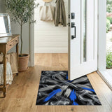 ODIKA Blue Brushstroke Abstract Area Rug