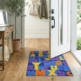 Multi-color and Patterns Vibrant Multi-Color Alphabet Kids Area Rug