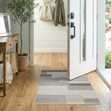 Grey Modern Grey Block Geometric Area Rug