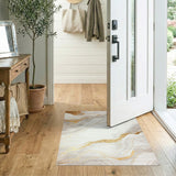 Gold Marble Abstract Area Rug