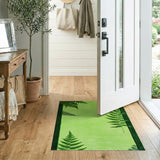 Lush Fern Border Green Area Rug