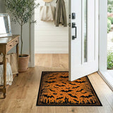 Vintage Halloween Bats Pumpkins Orange Rug