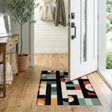 Geometric Vinyl Record Area Rug