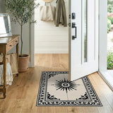 Ornate Black Starburst Persian Area Rug
