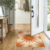 Radiant Orange Sunburst Geometric Rug