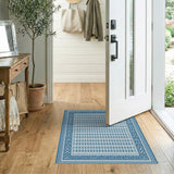 Geometric Modern Blue and Teal Blue Diamond Geometric Area Rug