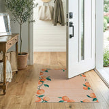Whimsical Orange Fruit Border Area Rug