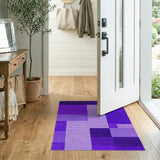 Purple Purple Geometric Textured Area Rug
