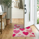 Playful Pink Hearts Tufted Area Rug