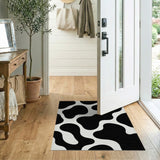 Bold Black White Abstract Area Rug