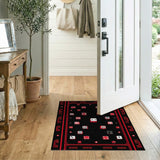 Retro Red Dice Pixel Area Rug