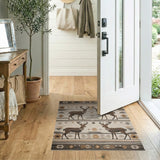Southwestern Deer Silhouette Area Rug