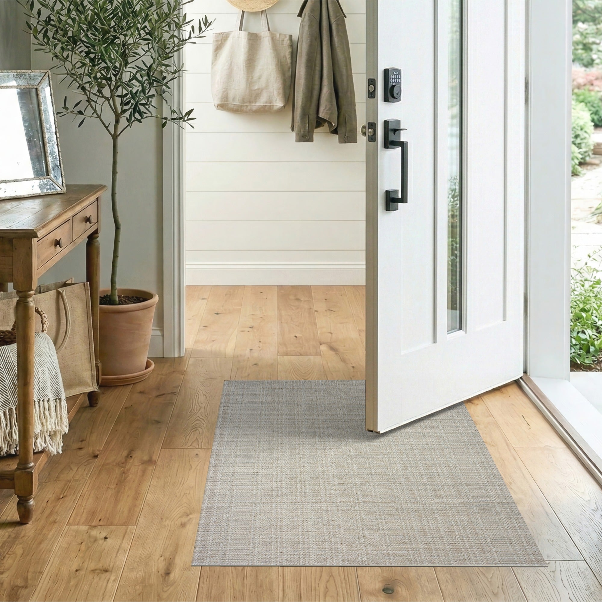 Beige Textured Woven Area Rug