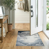 Dreamy Cartoon Moon Clouds Area Rug