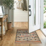 Orange Orange Southwestern Geometric Area Rug