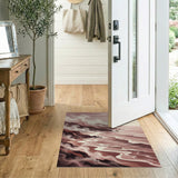 Misty Pink Coastal Cliffs Seascape Rug