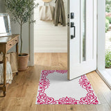 Floral Vintage Vibrant Pink Floral Swirl Area Rug