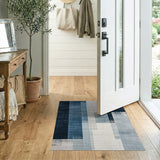 Blue and Teal Blue Teal Vertical Stripe Area Rug