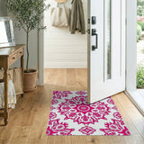 Pink Heritage Tribal Cutout Area Rug