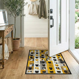 Whimsical Cartoon Cats Patchwork Area Rug