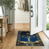 Celestial Golden Tree of Life Navy Rug