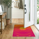 Vibrant Sunset Waves Area Rug