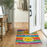 Smiling Sun Rainbow Kids Cartoon Rug