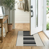 Black and White Bold Black White Striped Geometric Rug