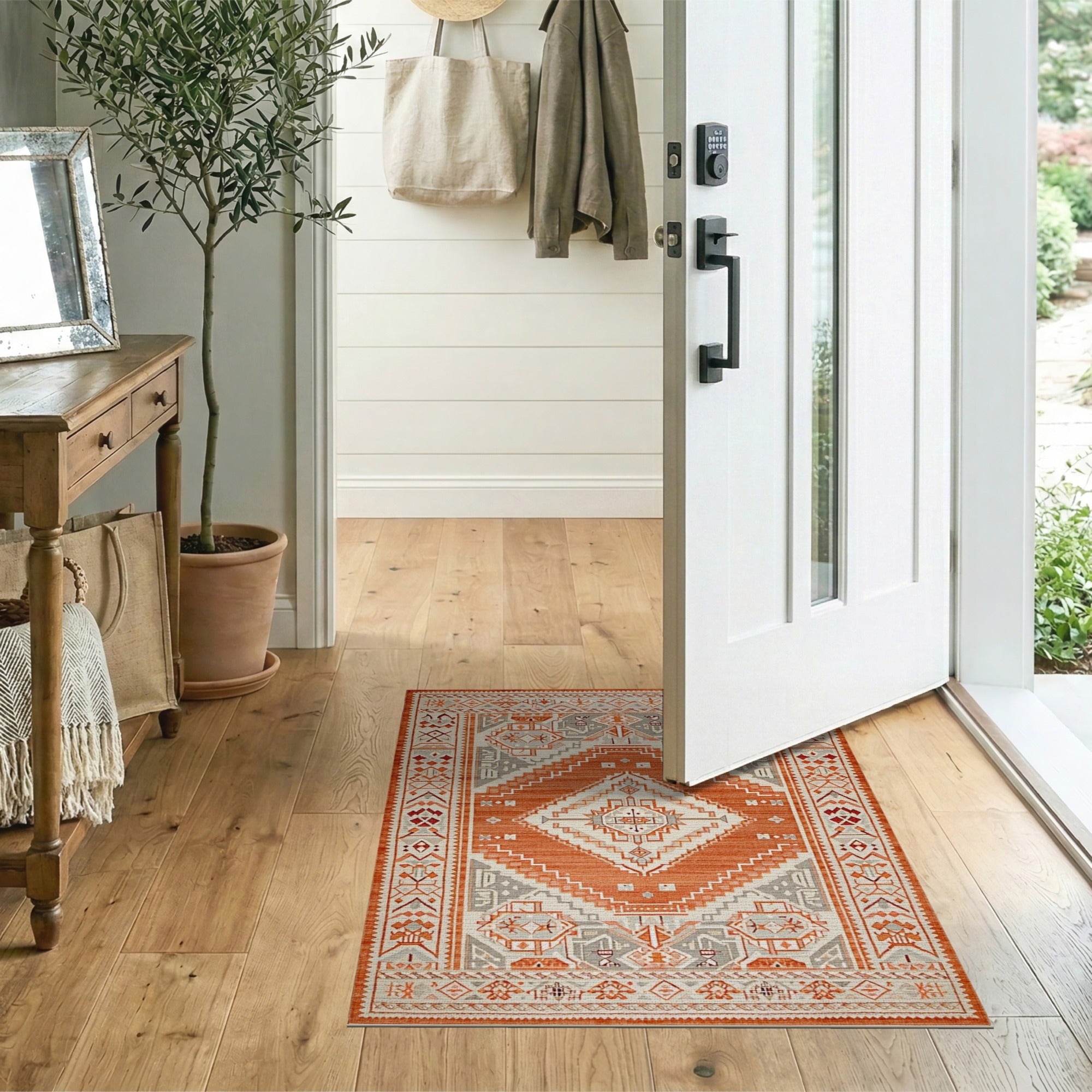 Terracotta Southwestern Geometric Orange Area Rug