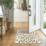 Brown Leopard Spot Washable Area Rug