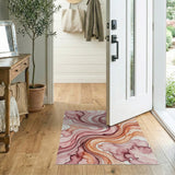 Blush Pink Coral Abstract Flow Area Rug