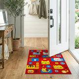 Playful Cartoon Cats ABC Kids Area Rug