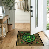 Green Traditional Persian Ornate Green Mandala Persian Area Rug
