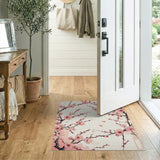 Ornate Pink Cherry Blossom Area Rug