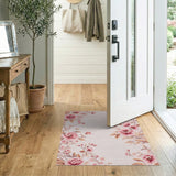 Floral Vintage Pink Vintage Blush Peony Floral Area Rug