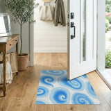 Swirling Blue Abstract Area Rug