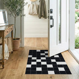 Black White Geometric Modern No. 6 Area Rug
