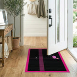 Pink Cosmic Abstract Area Rug with Moon Saturn