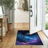 Mystical Night Sky Area Rug with Moon Stars Nebula