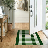 Green Green Plaid Checkered Area Rug
