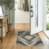 Grey Diamond Chevron Southwestern Area Rug