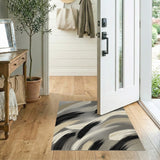 Abstract Brushstroke Area Rug in Neutral Tones
