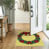 Red Rose Wreath with Bow Area Rug