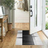 Black and White Striped Geometric Area Rug