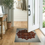 Burnt Orange Mandala Persian Area Rug