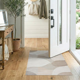 Beige Neutral Overlapping Circles Area Rug