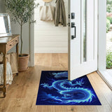 Mystical Blue Dragon Lightning Area Rug