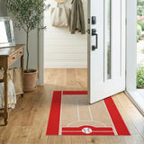Baseball Diamond Area Rug with Red Borders